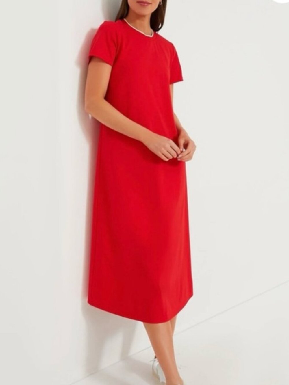 Tuckernuck Red Colbie Midi Dress Size Large msrp 148.00 LIKE NEW CONDITION!